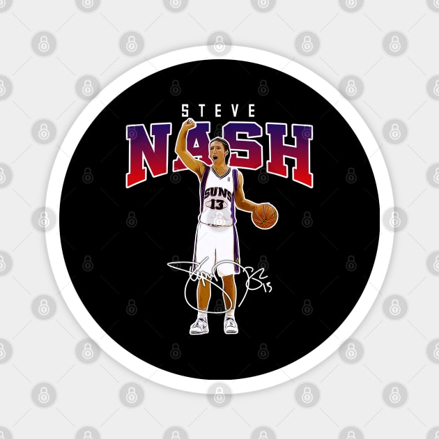 Steve Nash Basketball Legend Signature Vintage Retro 80s 90s Bootleg Rap Style Magnet by CarDE